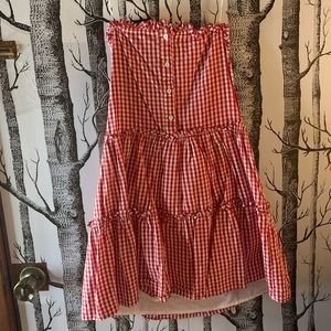 🎃Revolve red gingham strapless dress🎃